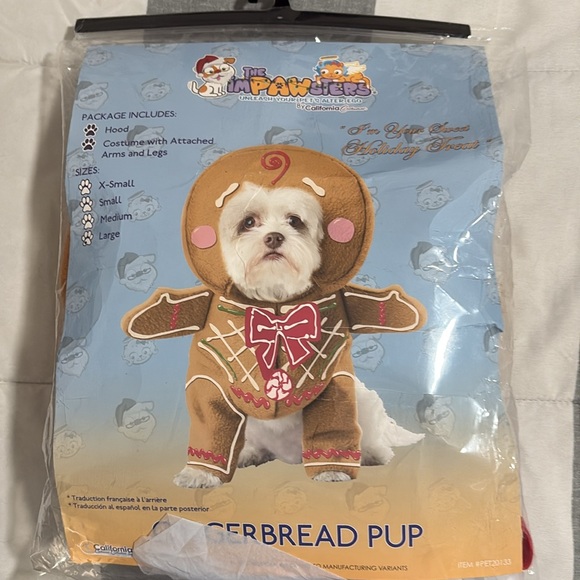 The Impawsters Other - Gingerbread Pup dog costume size large new